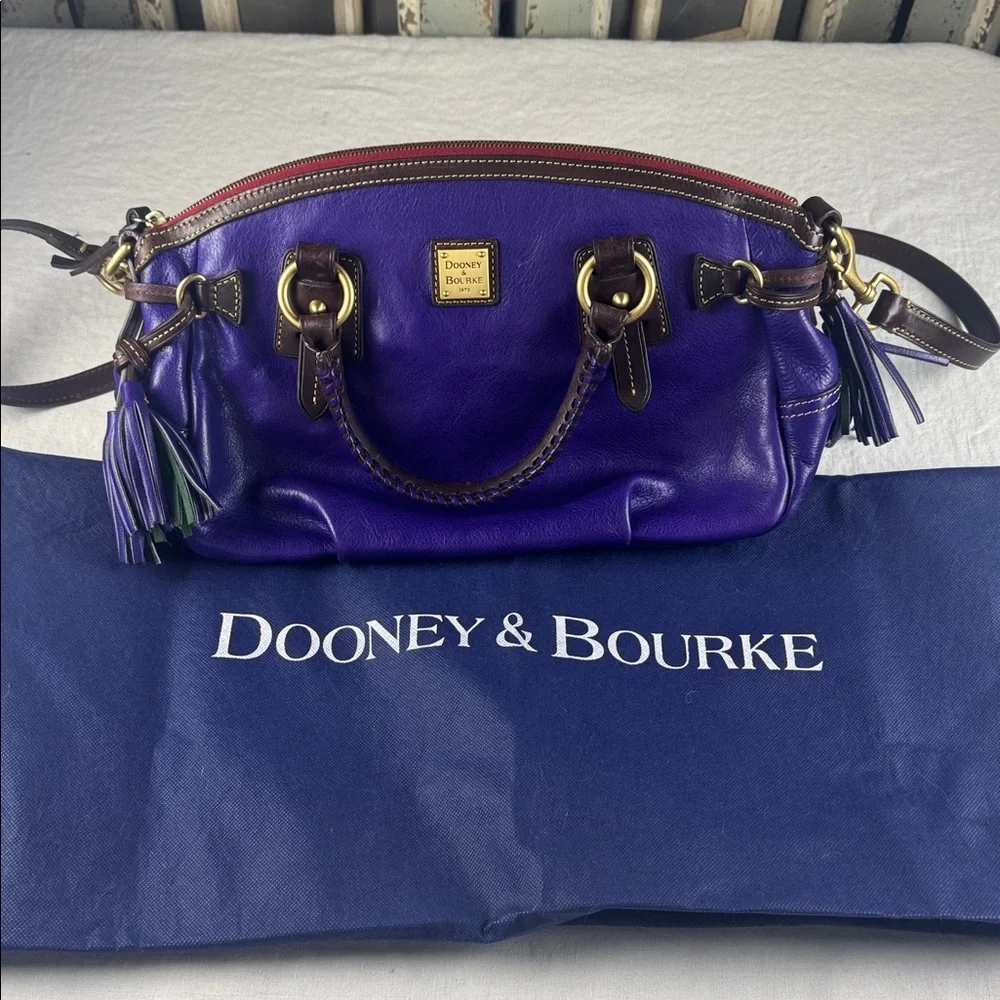 Dooney & Bourke Stanwich Satchel Purple Toledo Leather. RARE. - Picture 16 of 16